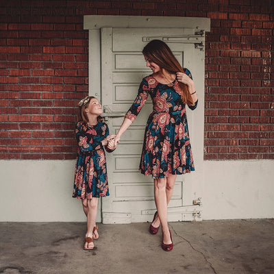 Floral Mom and Daughter Mini Dress