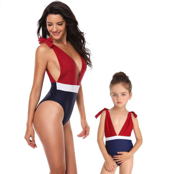 2022 Valentina Matching Swimsuits Mother Daughter Love Summer