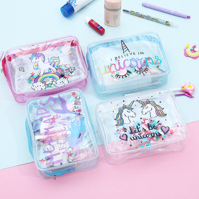 Summer Waterproof Unicorn Glitter Cosmetic Case