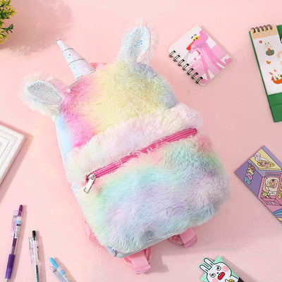 Rainbow Plush Unicorn Backpack