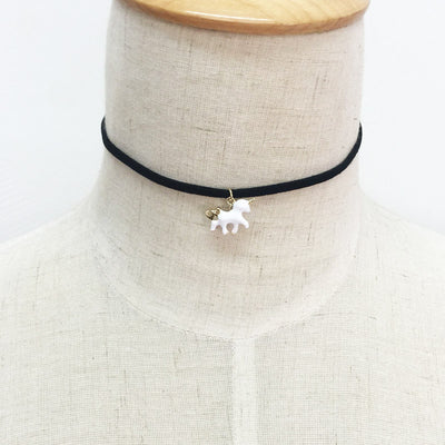 HOT Unicorn Choker Leather Necklace