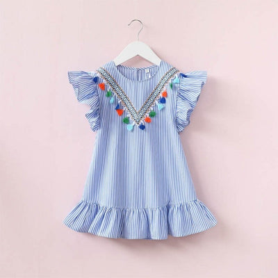 Blue Stripe Tassel Matching Dress - Well Pick Review