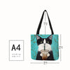 Colorful Cat Painting Linen Tote Bag