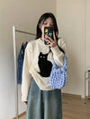 Cartoon Cat Knit Sweatshirt