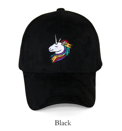 Unicorn Embroidery Suede Cap