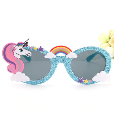 Free - Shiny Blue Unicorn Party Sunglasses