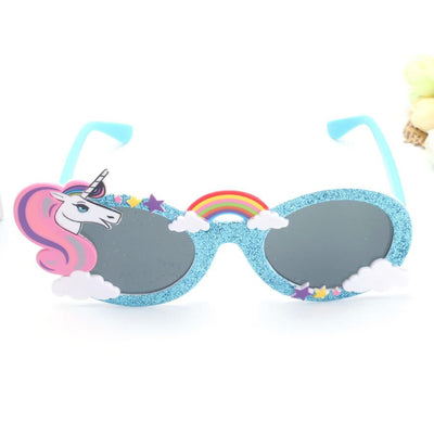 Free - Shiny Blue Unicorn Party Sunglasses
