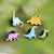 Colorful Dinosaur Apatosaurus Stegosaurus Brooch