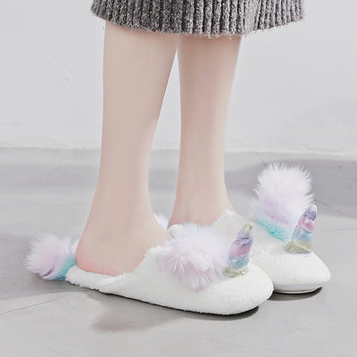 Plush Unicorn Home Slippers