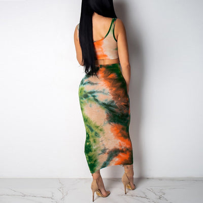 Tie-Dye Crop Top & Skirt Set