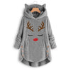 Deer Warm Fleece Button Hoodie