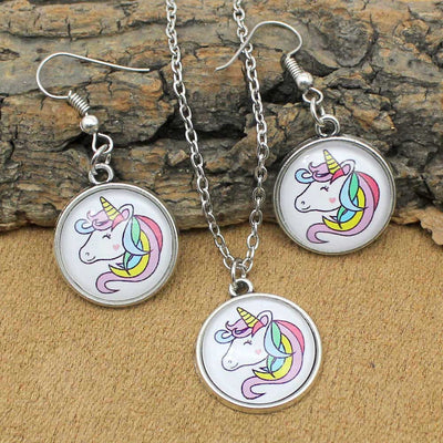 Free - Unicorn Necklace Earrings Set