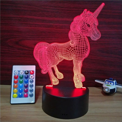 3D Unicorn Visual LED Light