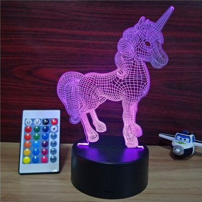 3D Unicorn Visual LED Light