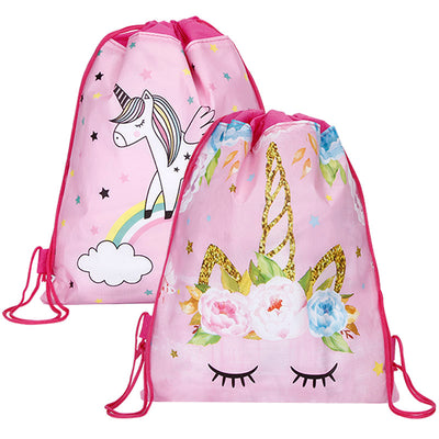 Pink Unicorn Drawstring Bag