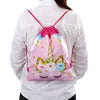 Pink Unicorn Drawstring Bag