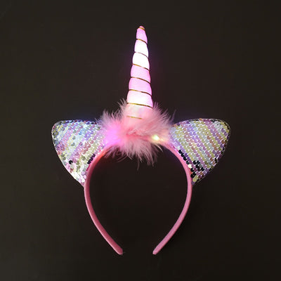Unicorn Sequins Light Up Headband