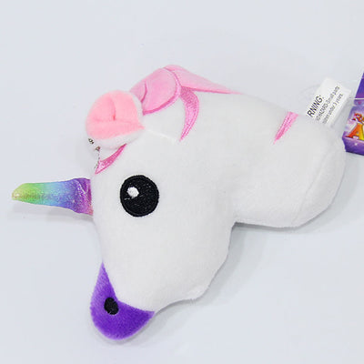 Unicorn Head Plush Keychain
