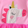 Pink Unicorn Girl Long Sleeve Tutu Dress