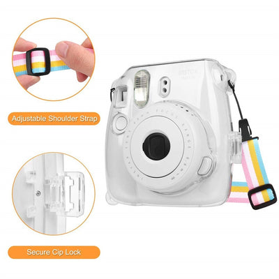 Instant Camera Clear Case & Rainbow Strap