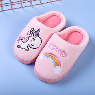 Unicorn Toddles/Kids Fur Slippers