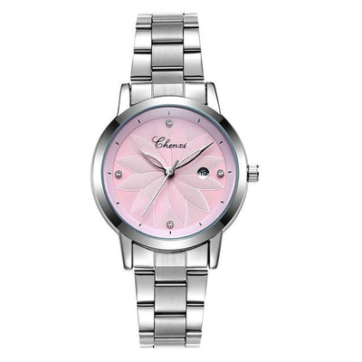 Pink Rose Waterproof Watch