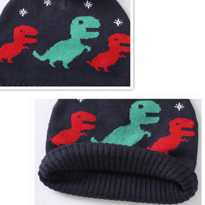 Knitted Dinosaur Kid Beanie Hat