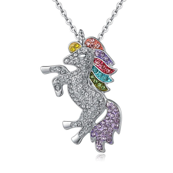 Crystal Rainbow Unicorn Necklace - Well Pick