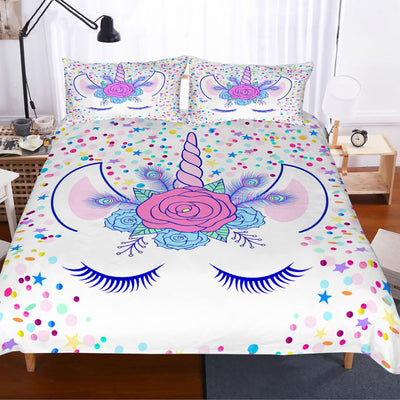 Unicorn Eyelashes™ Floral Bedding Set