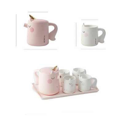 Cute Cartoon Unicorn Ceramic Mug Set
