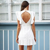 White Ruffles Sleeves Dress