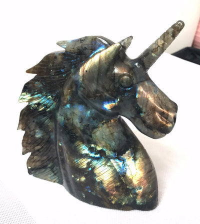 Hand Carved Unicorn Quartz Crystal