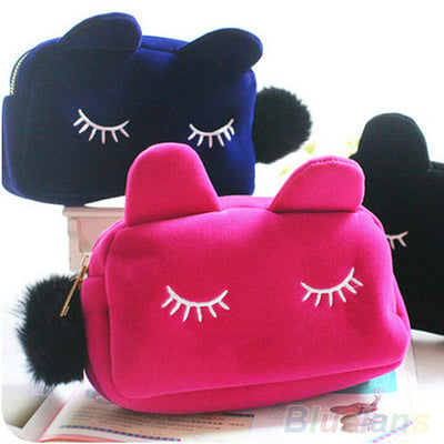 Cute Cat Makeup Flannel Pouch - Well Pick Review