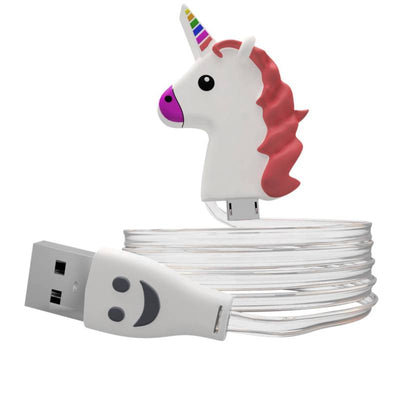 Glowing Rainbow Unicorn USB Charging Cable