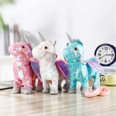 [Limited Edition] Glitter Electric Walking Unicorn Plush Toy