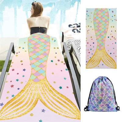 Summer Mermaid Beach Towel Set (With FREE Bag)