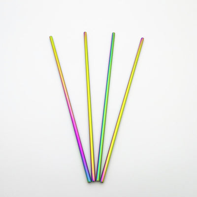 4pcs Rainbow Stainless Steel Straw Set - Well Pick Review