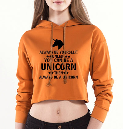 Unicorn Quote Crop Hoodie