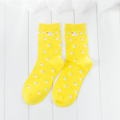 Cartoon Duck Pattern Short Socks