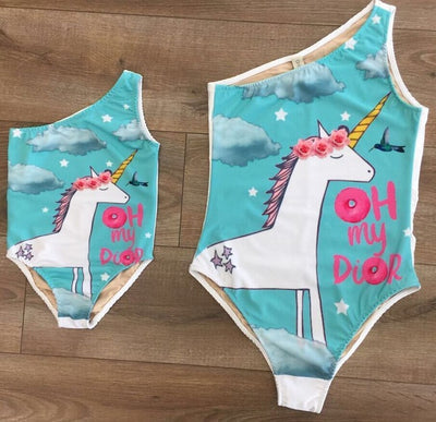 Mother & Daughter Matching Unicorn Swimwear