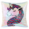 Unicorn Big Eyes Sequin Pillow Cover