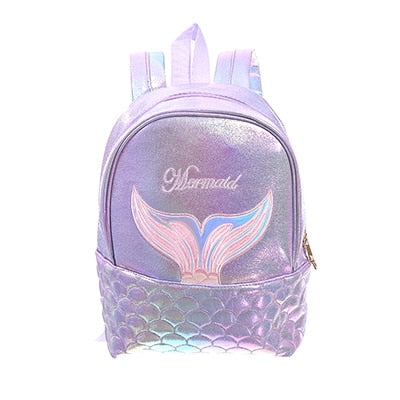 Mermaid Hologram Leather Backpack