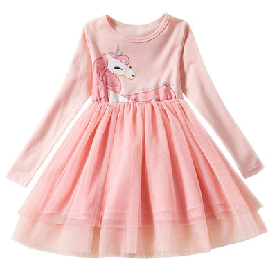 Long Sleeves Unicorn Girl Dress