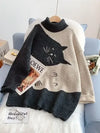 Black & White Cat Knitted Sweatshirt