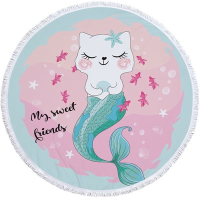 Mermaid Princess Round Blanket