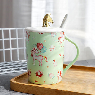 Gold Unicorn Ceramic Cup
