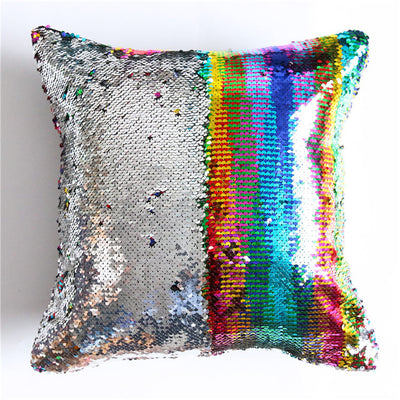 Rainbow Mermaid Sequin Cushion Cover