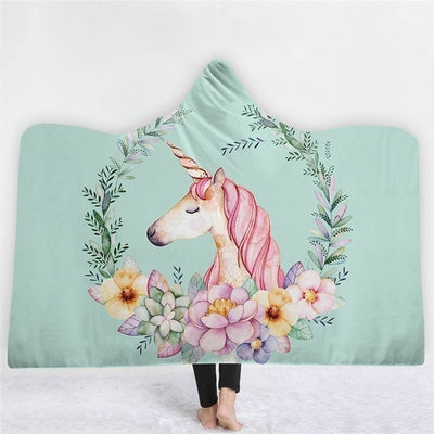 Unicorn Soft Hooded Blanket