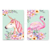 Floral Unicorn Flamingo Wall Art