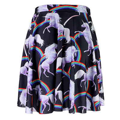 Rainbow Unicorn  Printed  Mini Skirt